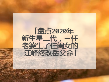 盘点2020年新生星二代,三任老婆生了仨闺女的汪峰终改岳父命