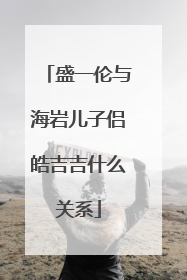 盛一伦与海岩儿子侣皓吉吉什么关系