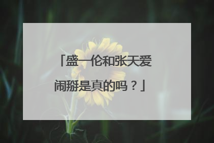 盛一伦和张天爱闹掰是真的吗?