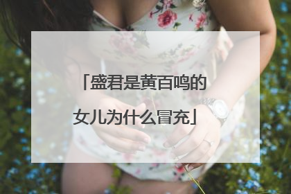 盛君是黄百鸣的女儿为什么冒充