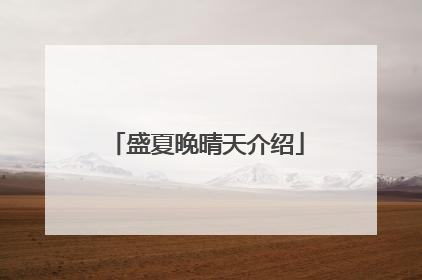 盛夏晚晴天介绍