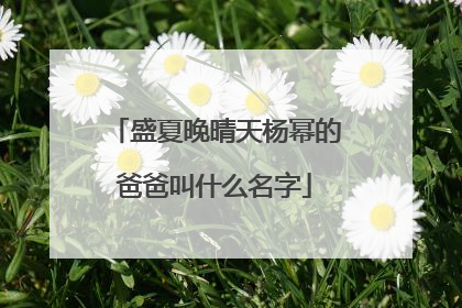 盛夏晚晴天杨幂的爸爸叫什么名字