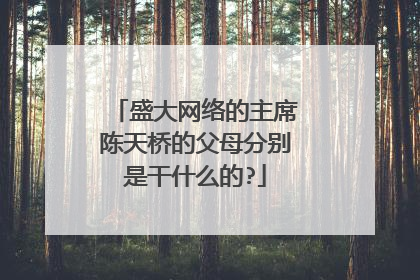 盛大网络的主席陈天桥的父母分别是干什么的?