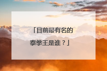 目前最有名的泰拳王是谁?