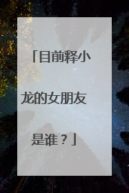 目前释小龙的女朋友是谁？