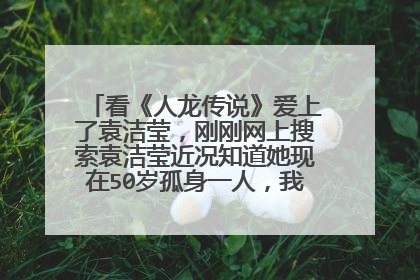 看《人龙传说》爱上了袁洁莹，刚刚网上搜索袁洁莹近况知道她现在50岁孤身一人，我今年27岁？