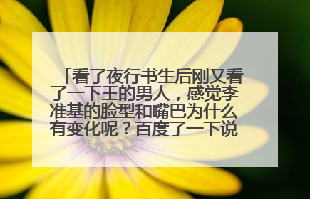 看了夜行书生后刚又看了一下王的男人，感觉李准基的脸型和嘴巴为什么有变化呢？百度了一下说没有整容，我