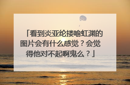 看到炎亚纶搂喻虹渊的图片会有什么感觉？会觉得他对不起啊鬼么？