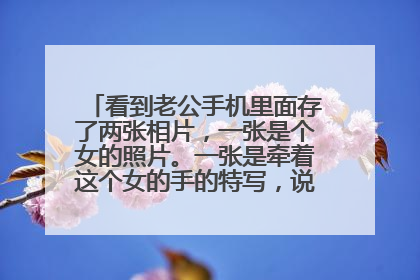 看到老公手机里面存了两张相片,一张是个女的照片。一张是牵着这个女的手的特写,说是夜总会点歌的小姐