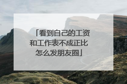 看到自己的工资和工作表不成正比怎么发朋友圈