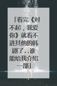 看完《对不起，我爱你》就看不进其他的韩剧了..谁能给我介绍一部