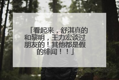 看起来，舒淇真的和黎明，王力宏谈过朋友的！其他都是假的绯闻！！