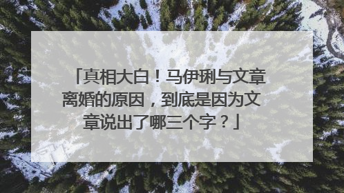 真相大白！马伊琍与文章离婚的原因，到底是因为文章说出了哪三个字？
