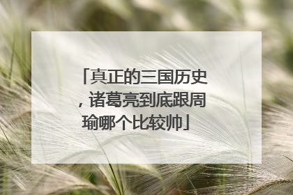 真正的三国历史，诸葛亮到底跟周瑜哪个比较帅