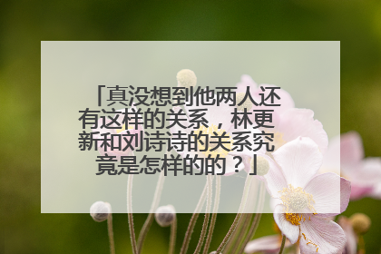 真没想到他两人还有这样的关系，林更新和刘诗诗的关系究竟是怎样的的？