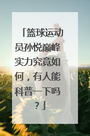 篮球运动员孙悦巅峰实力究竟如何，有人能科普一下吗？