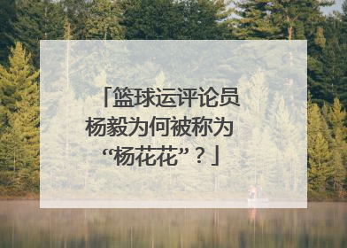 篮球运评论员杨毅为何被称为“杨花花”?