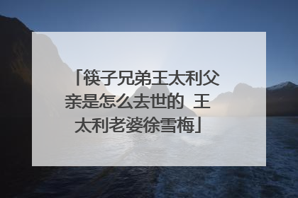 筷子兄弟王太利父亲是怎么去世的 王太利老婆徐雪梅