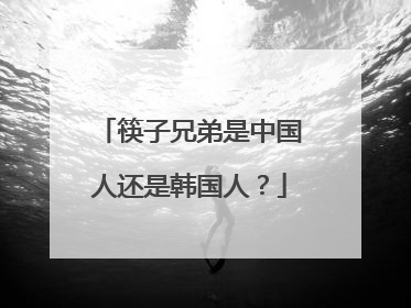 筷子兄弟是中国人还是韩国人?