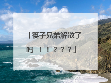 筷子兄弟解散了吗 !!???