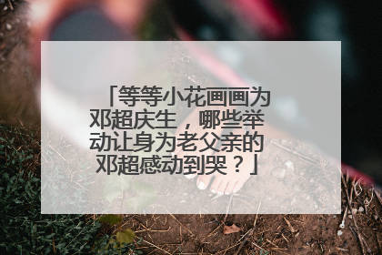 等等小花画画为邓超庆生,哪些举动让身为老父亲的邓超感动到哭?