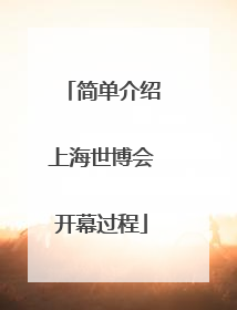简单介绍上海世博会开幕过程