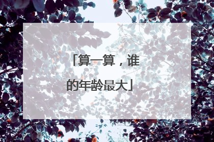 算一算，谁的年龄最大