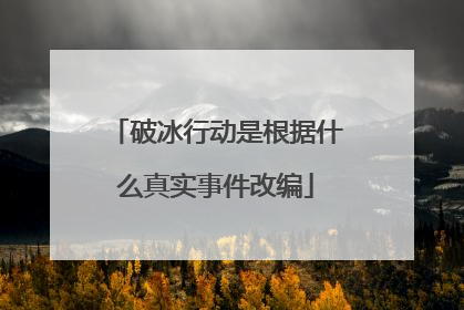 破冰行动是根据什么真实事件改编