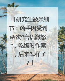 研究生被杀细节：凶手因受到两次“言语激怒”，吃饭时作案 ，后来怎样了？