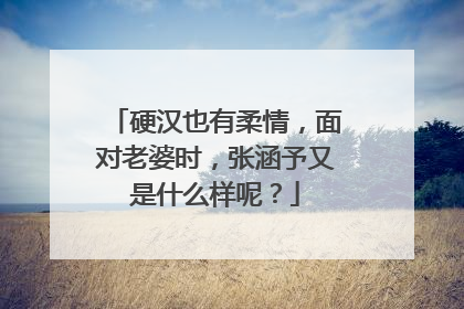 硬汉也有柔情,面对老婆时,张涵予又是什么样呢?