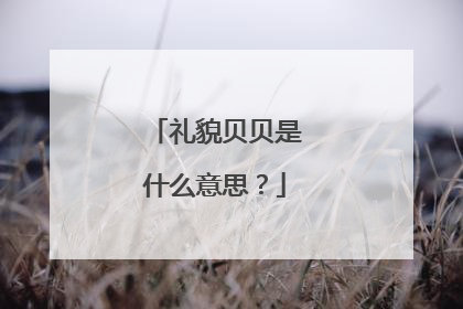 礼貌贝贝是什么意思？