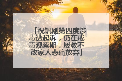 祝钒刚第四度涉毒遭起诉，仍在戒毒观察期，屡教不改家人悲痛放弃