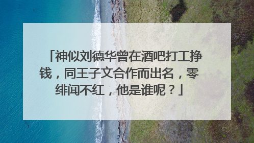 神似刘德华曾在酒吧打工挣钱，同王子文合作而出名，零绯闻不红，他是谁呢？
