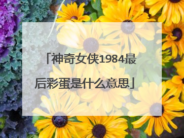 神奇女侠1984最后彩蛋是什么意思