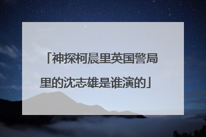 神探柯晨里英国警局里的沈志雄是谁演的