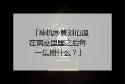 神机妙算刘伯温在南巫里国之后每一集播什么？