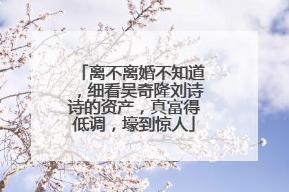 离不离婚不知道,细看吴奇隆刘诗诗的资产,真富得低调,壕到惊人