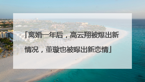 离婚一年后,高云翔被爆出新情况,董璇也被曝出新恋情