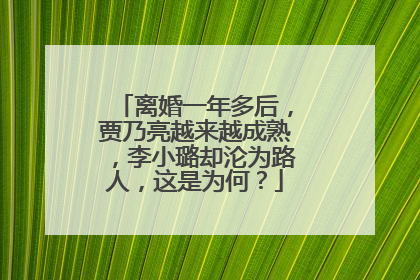 离婚一年多后,贾乃亮越来越成熟,李小璐却沦为路人,这是为何?