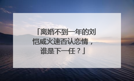离婚不到一年的刘恺威火速否认恋情,谁是下一任?