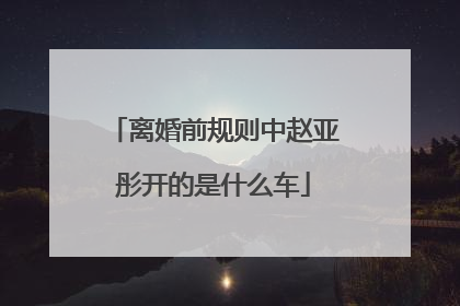 离婚前规则中赵亚彤开的是什么车