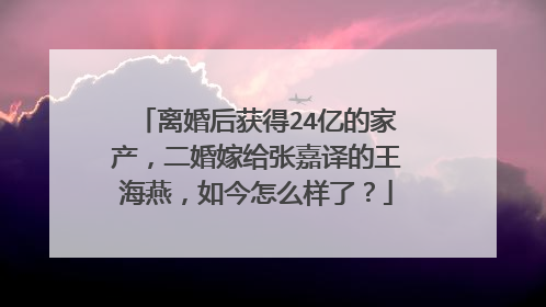 离婚后获得24亿的家产，二婚嫁给张嘉译的王海燕，如今怎么样了？