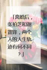 离婚后,张柏芝和谢霆锋,两个人的人生轨迹有何不同?