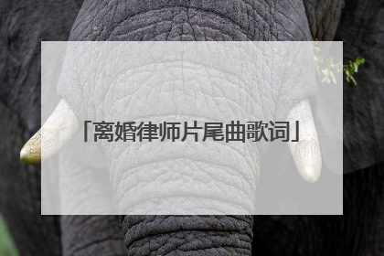 离婚律师片尾曲歌词