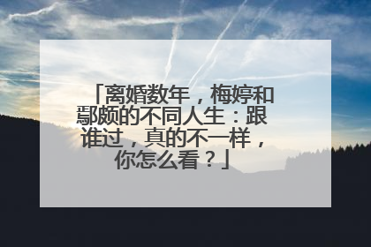 离婚数年，梅婷和鄢颇的不同人生：跟谁过，真的不一样，你怎么看？