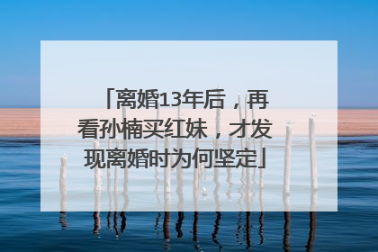 离婚13年后,再看孙楠买红妹,才发现离婚时为何坚定
