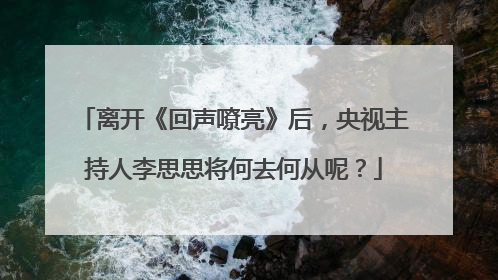 离开《回声嘹亮》后,央视主持人李思思将何去何从呢?