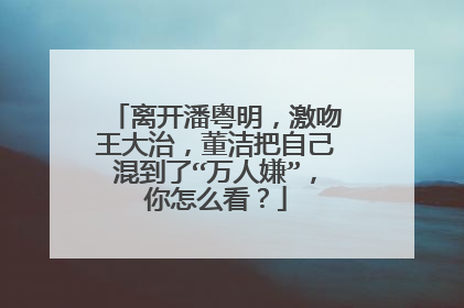 离开潘粤明,激吻王大治,董洁把自己混到了“万人嫌”,你怎么看?