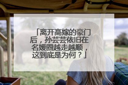 离开高嫁的豪门后，孙芸芸依旧在名媛圈越走越顺，这到底是为何？