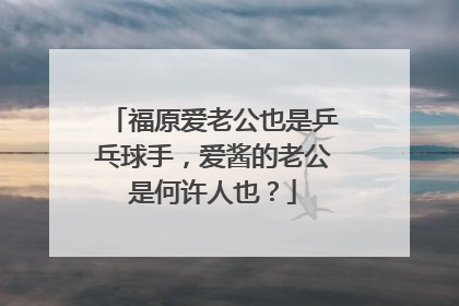 福原爱老公也是乒乓球手，爱酱的老公是何许人也？